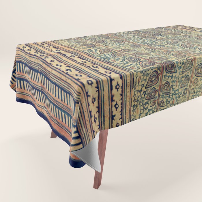 18th Century Indian Tree Textile Digital Art Painting  Tablecloth