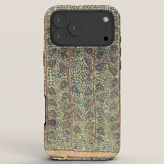 18th Century Indian Tree Textile Digital Art Painting  iPhone Case