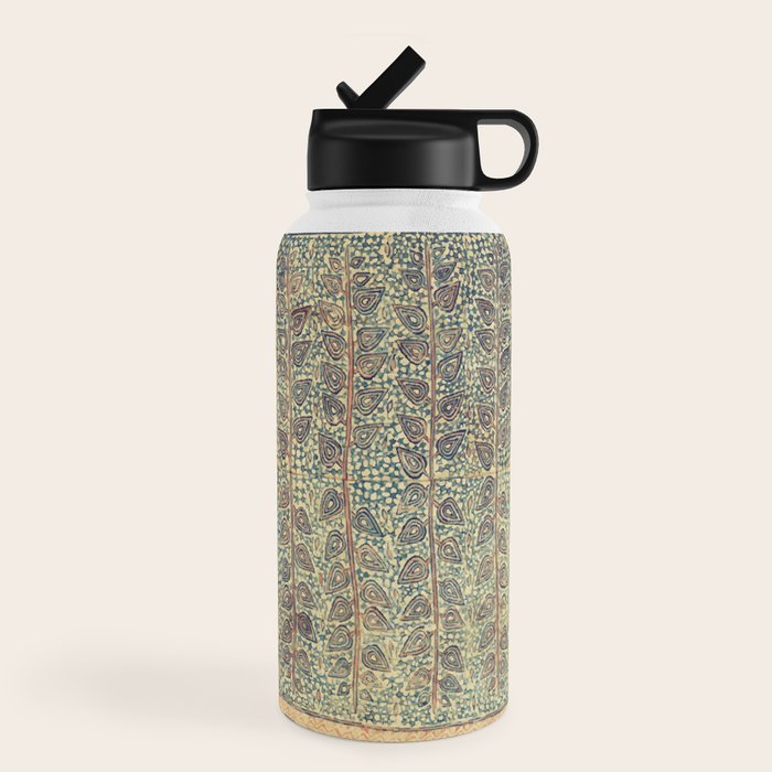 18th Century Indian Tree Textile Digital Art Painting  Water Bottle