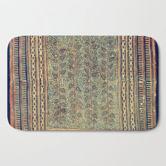 18th Century Indian Tree Textile Digital Art Painting  Bath Mat
