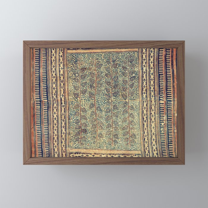 18th Century Indian Tree Textile Digital Art Painting  Mini Art Print