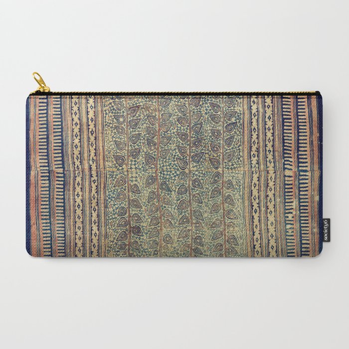 18th Century Indian Tree Textile Digital Art Painting  Carry All Pouch