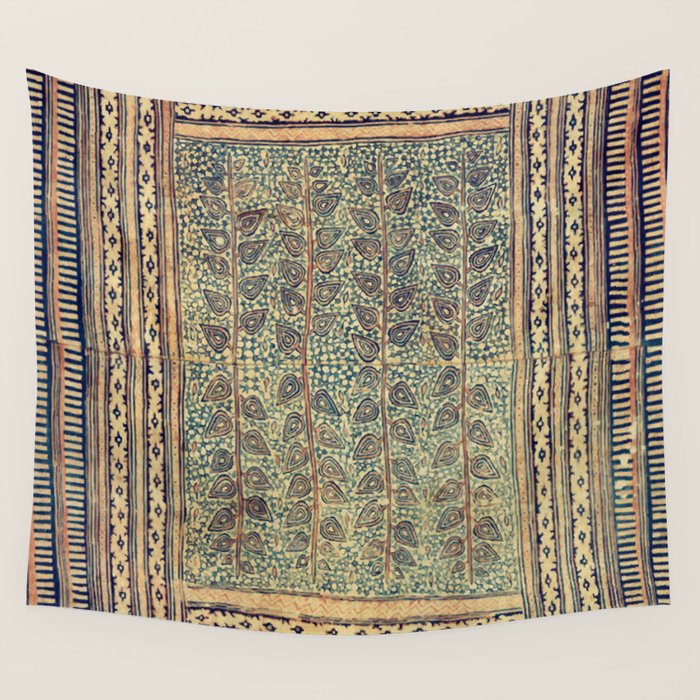 18th Century Indian Tree Textile Digital Art Painting  Wall Tapestry