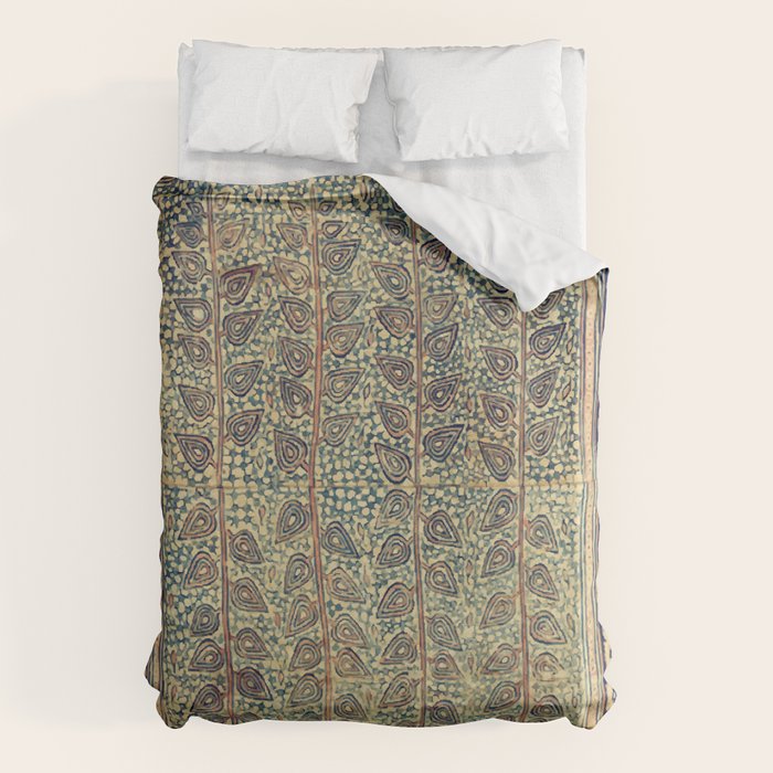 18th Century Indian Tree Textile Digital Art Painting  Duvet Cover
