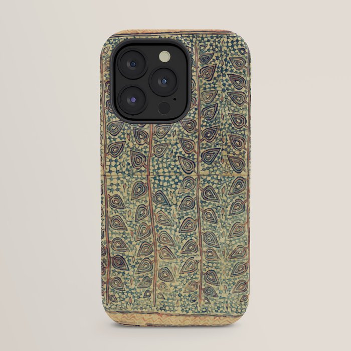 18th Century Indian Tree Textile Digital Art Painting  iPhone Case