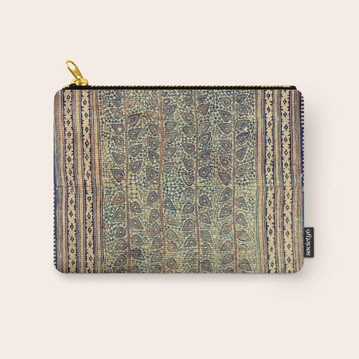 18th Century Indian Tree Textile Digital Art Painting  Carry All Pouch