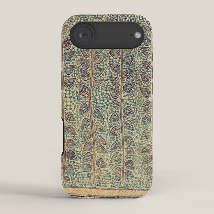 18th Century Indian Tree Textile Digital Art Painting  iPhone Case