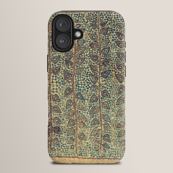 18th Century Indian Tree Textile Digital Art Painting  iPhone Case