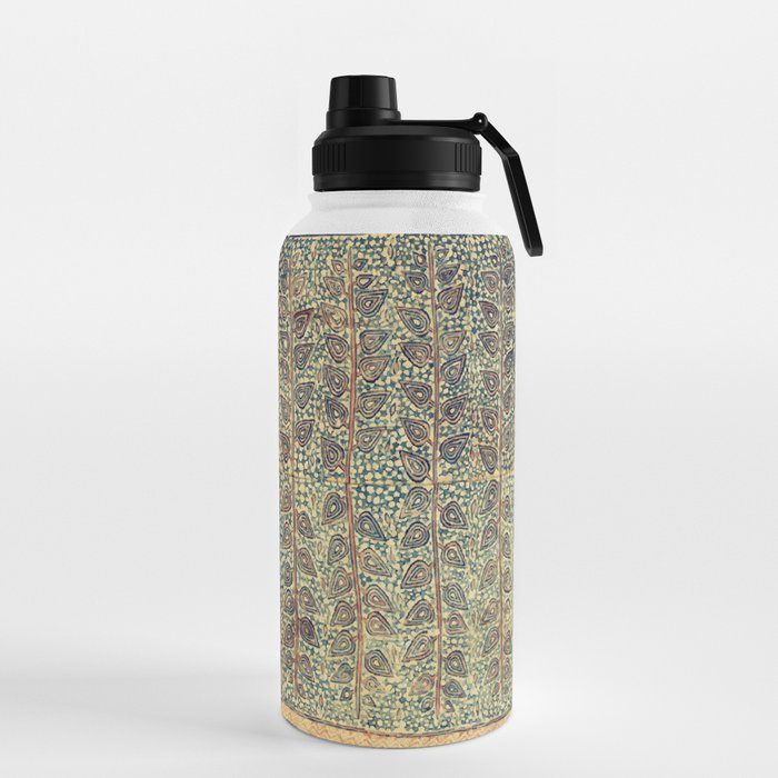 18th Century Indian Tree Textile Digital Art Painting  Water Bottle