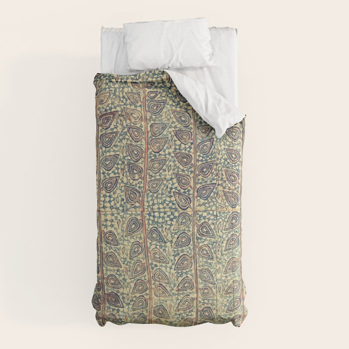 18th Century Indian Tree Textile Digital Art Painting  Comforter