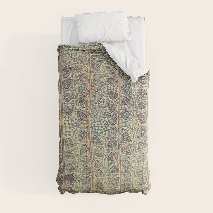 18th Century Indian Tree Textile Digital Art Painting  Comforter