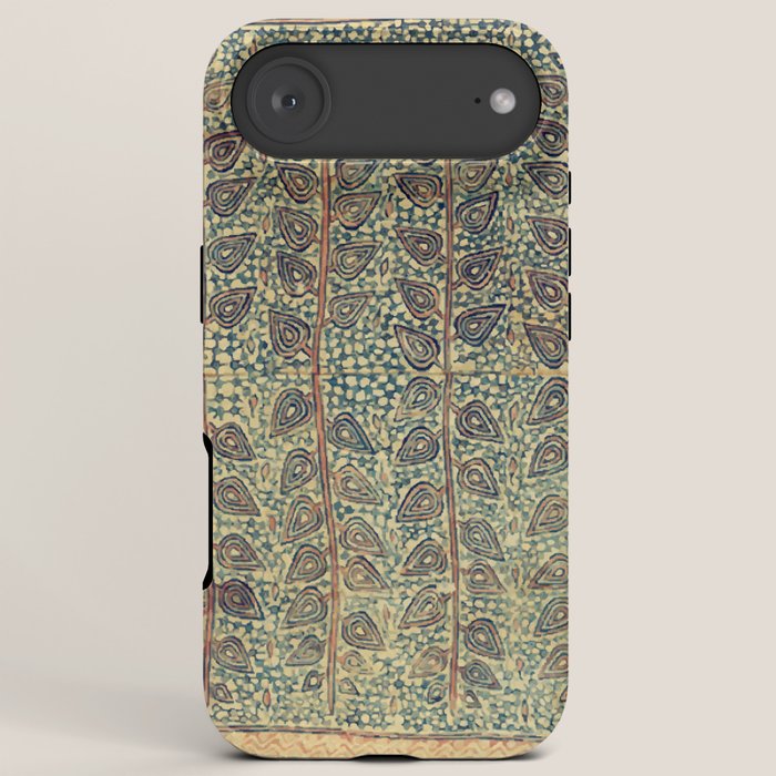18th Century Indian Tree Textile Digital Art Painting  iPhone Case