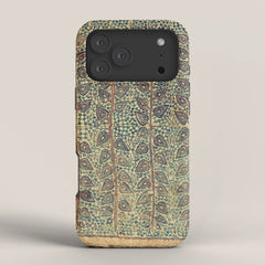 18th Century Indian Tree Textile Digital Art Painting  iPhone Case