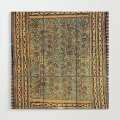 18th Century Indian Tree Textile Digital Art Painting  Wood Wall Art