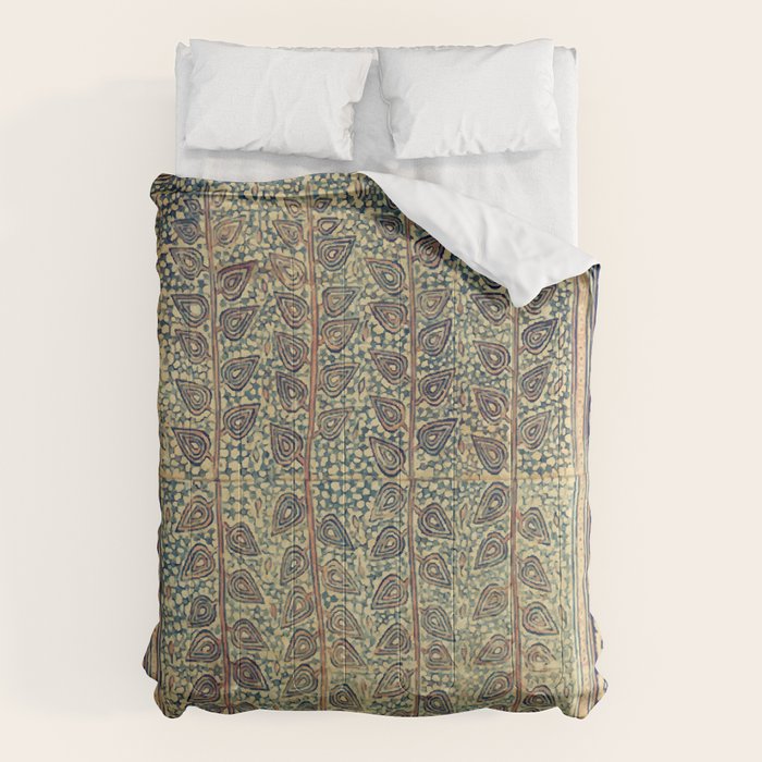 18th Century Indian Tree Textile Digital Art Painting  Comforter