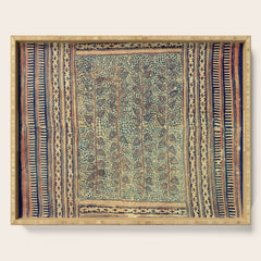 18th Century Indian Tree Textile Digital Art Painting  Serving Tray
