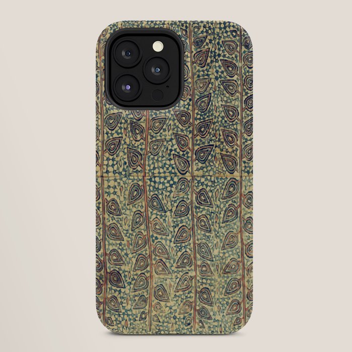 18th Century Indian Tree Textile Digital Art Painting  iPhone Case