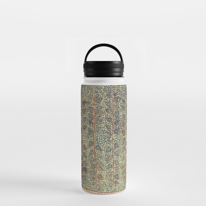18th Century Indian Tree Textile Digital Art Painting  Water Bottle