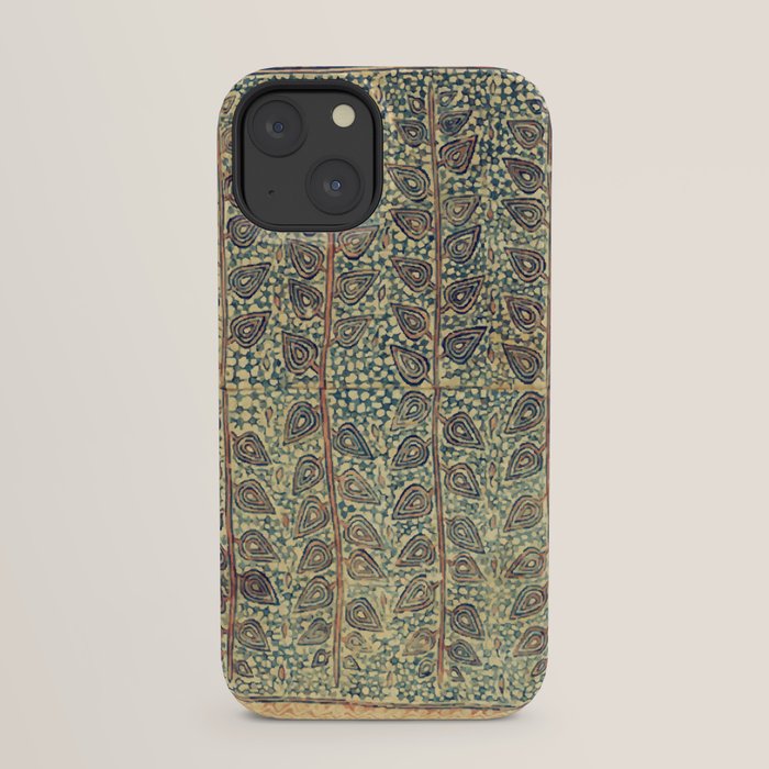 18th Century Indian Tree Textile Digital Art Painting  iPhone Case