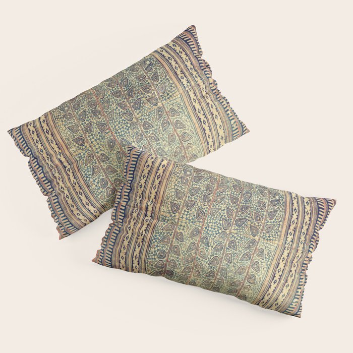 18th Century Indian Tree Textile Digital Art Painting  Pillow Sham