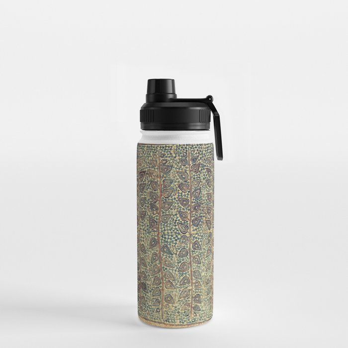 18th Century Indian Tree Textile Digital Art Painting  Water Bottle