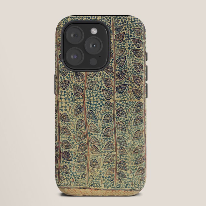 18th Century Indian Tree Textile Digital Art Painting  iPhone Case