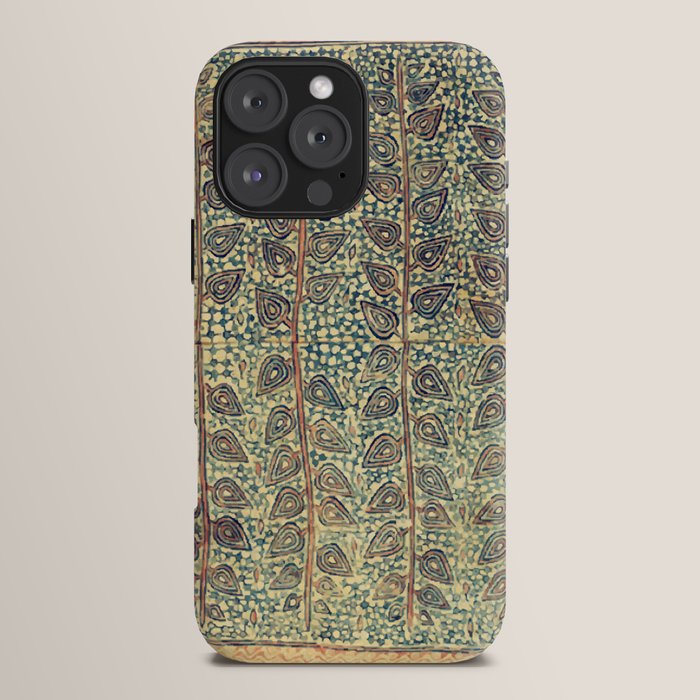 18th Century Indian Tree Textile Digital Art Painting  iPhone Case