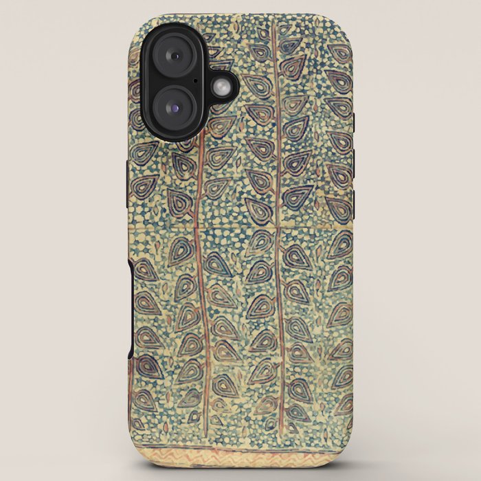 18th Century Indian Tree Textile Digital Art Painting  iPhone Case