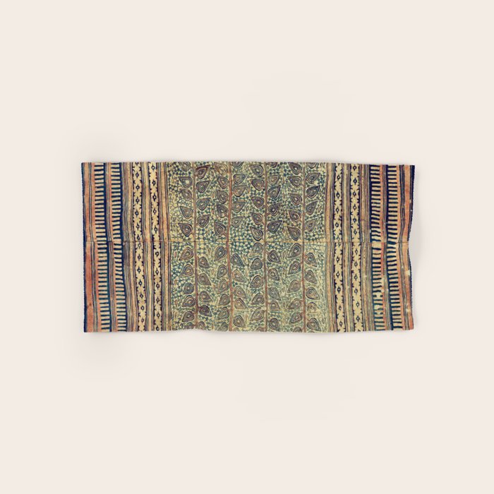 18th Century Indian Tree Textile Digital Art Painting  Bath Towel
