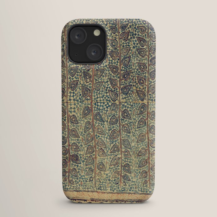 18th Century Indian Tree Textile Digital Art Painting  iPhone Case