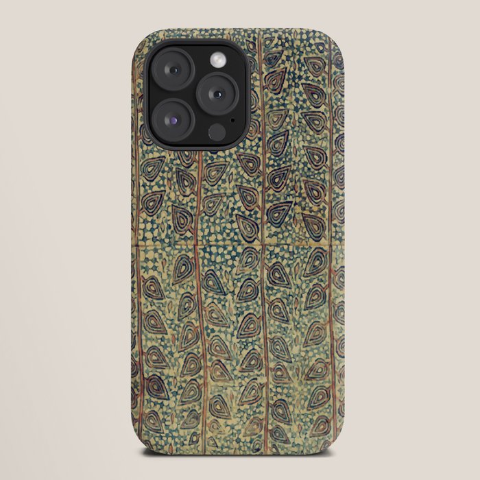 18th Century Indian Tree Textile Digital Art Painting  iPhone Case