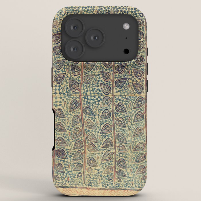 18th Century Indian Tree Textile Digital Art Painting  iPhone Case