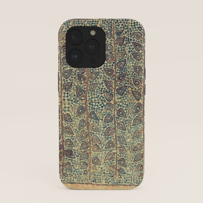 18th Century Indian Tree Textile Digital Art Painting  iPhone Case