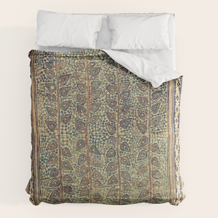 18th Century Indian Tree Textile Digital Art Painting  Comforter