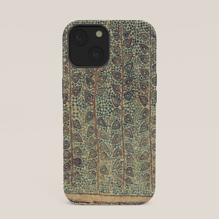 18th Century Indian Tree Textile Digital Art Painting  iPhone Case