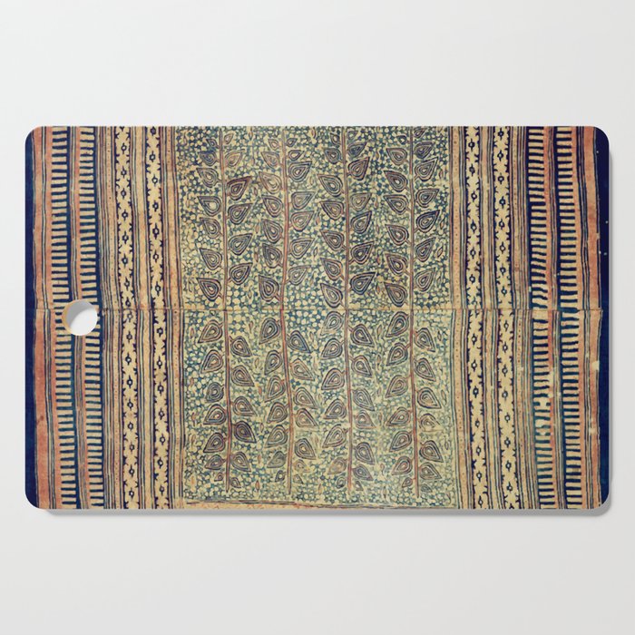 18th Century Indian Tree Textile Digital Art Painting  Cutting Board