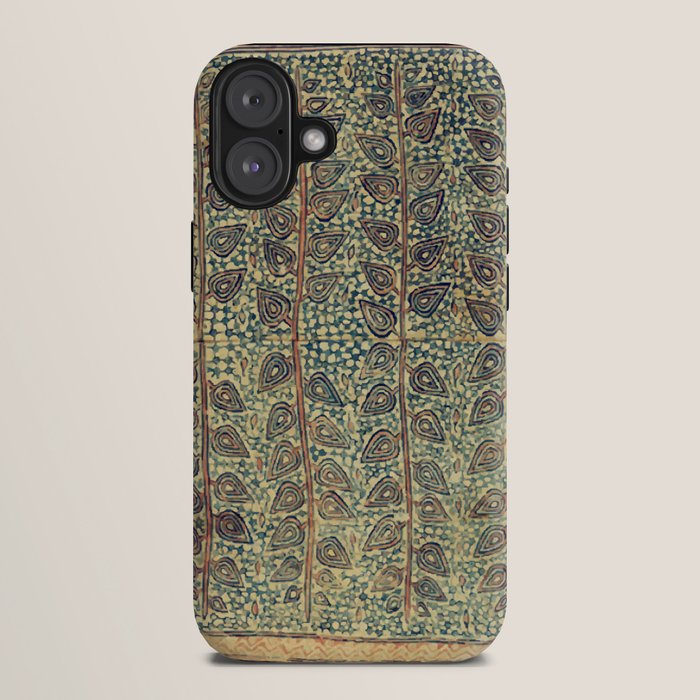 18th Century Indian Tree Textile Digital Art Painting  iPhone Case