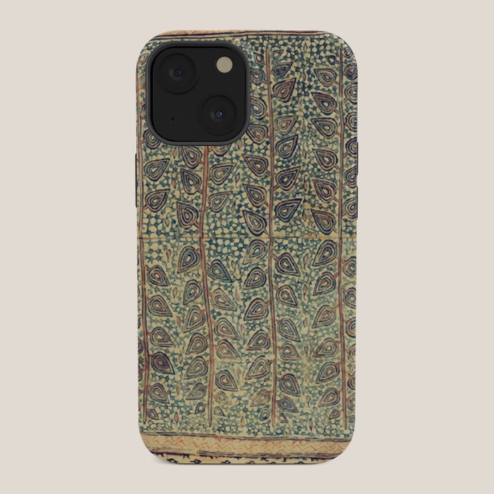 18th Century Indian Tree Textile Digital Art Painting  iPhone Case