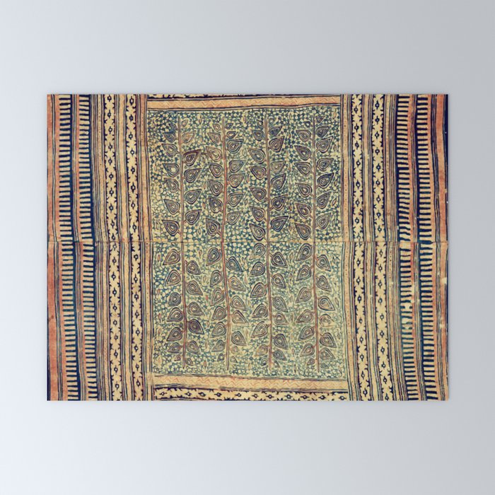 18th Century Indian Tree Textile Digital Art Painting  Mini Art Print