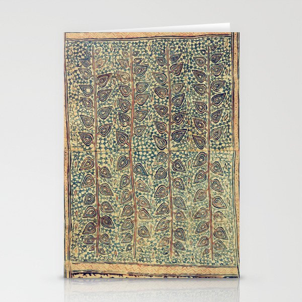18th Century Indian Tree Textile Digital Art Painting  Stationery Card
