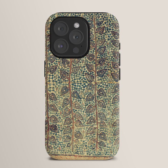 18th Century Indian Tree Textile Digital Art Painting  iPhone Case