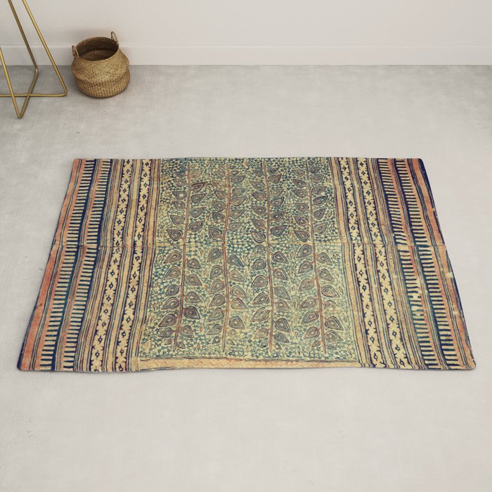 18th Century Indian Tree Textile Digital Art Painting  Rug