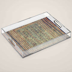 18th Century Indian Tree Textile Digital Art Painting  Acrylic Tray