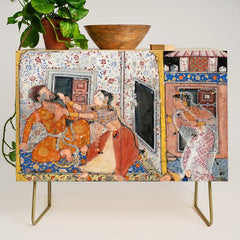 -India, Mughal, Reign of Akbar, 16th century - Page from Tales of a Parrot (Tuti-nama)- Eighth night- The deceitful wife a - 1962 Credenza