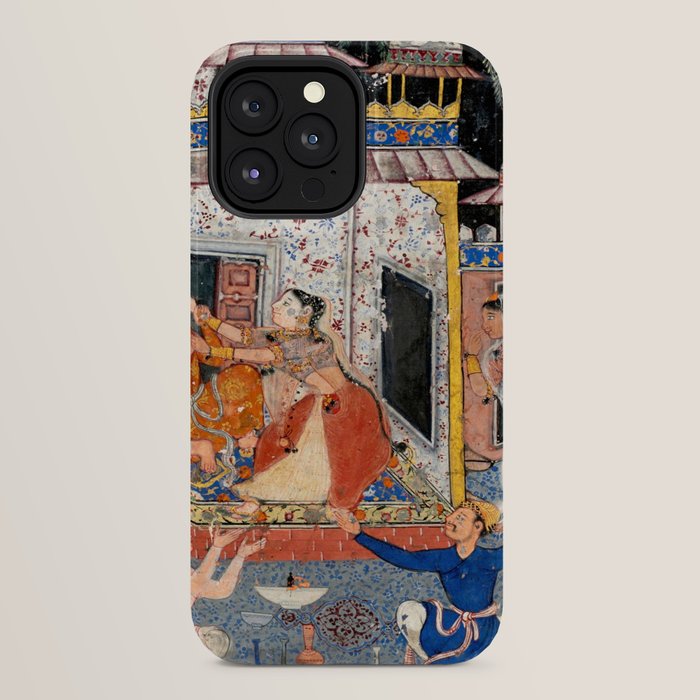 -India, Mughal, Reign of Akbar, 16th century - Page from Tales of a Parrot (Tuti-nama)- Eighth night- The deceitful wife a - 1962 iPhone Case
