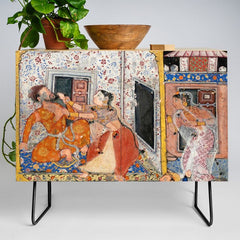 -India, Mughal, Reign of Akbar, 16th century - Page from Tales of a Parrot (Tuti-nama)- Eighth night- The deceitful wife a - 1962 Credenza