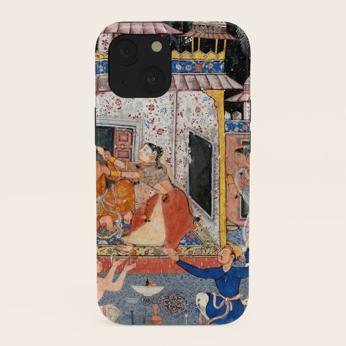 -India, Mughal, Reign of Akbar, 16th century - Page from Tales of a Parrot (Tuti-nama)- Eighth night- The deceitful wife a - 1962 iPhone Case