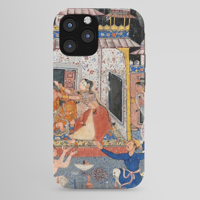 -India, Mughal, Reign of Akbar, 16th century - Page from Tales of a Parrot (Tuti-nama)- Eighth night- The deceitful wife a - 1962 iPhone Case