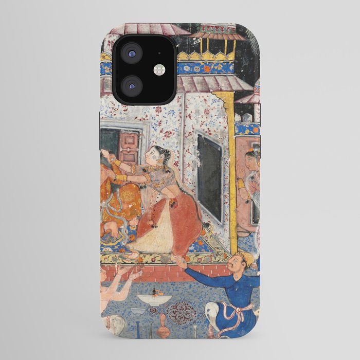 -India, Mughal, Reign of Akbar, 16th century - Page from Tales of a Parrot (Tuti-nama)- Eighth night- The deceitful wife a - 1962 iPhone Case