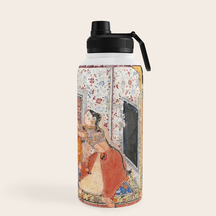 -India, Mughal, Reign of Akbar, 16th century - Page from Tales of a Parrot (Tuti-nama)- Eighth night- The deceitful wife a - 1962 Water Bottle